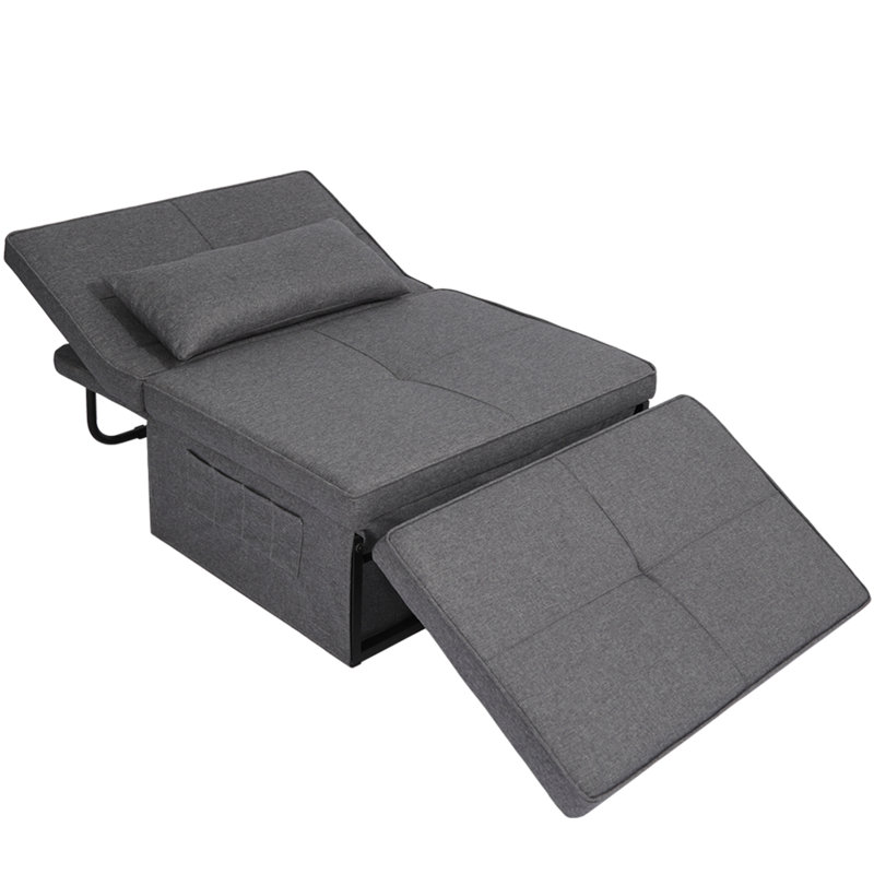 Latitude Run® Folding Ottoman Sofa Bed, 4 In 1 MultiFunction Chaise